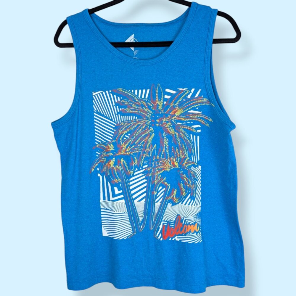 Volcom Blue Graphic Tank Top for Men